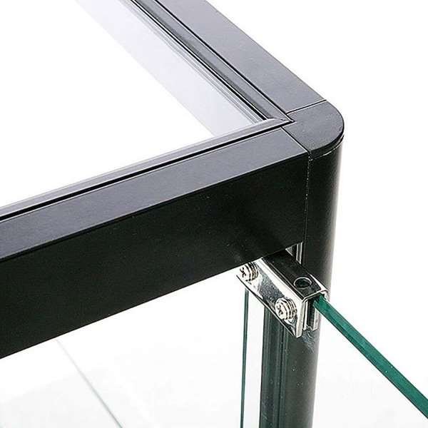 Vitrine glasskab - Showcase Counter Solo glasmontre med underskab, LED lys og lås - sort #6