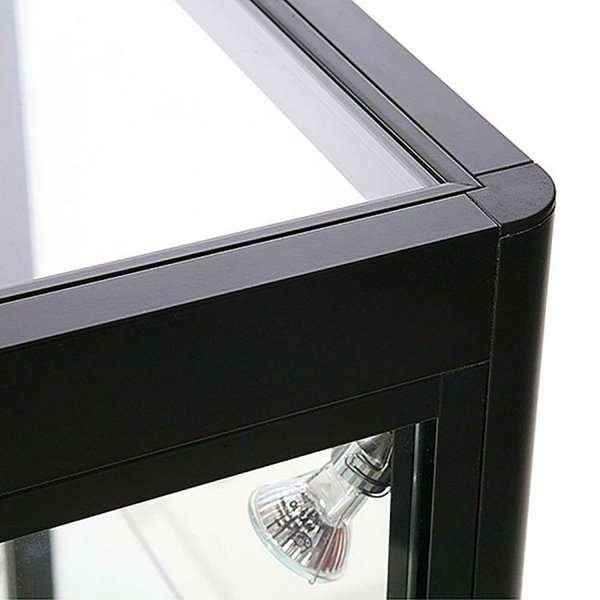 Vitrine glasskab - Showcase Counter Solo glasmontre med underskab, LED lys og lås - sort #2