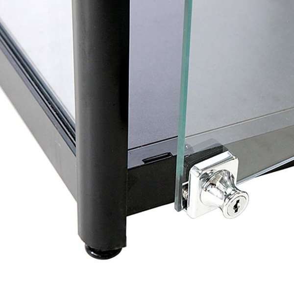 Vitrine glasskab - Showcase Counter Solo glasmontre med LED lys og lås  sort #3