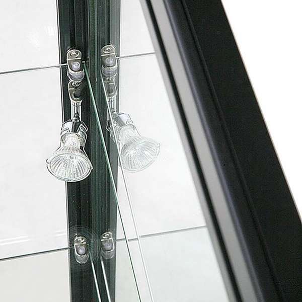 Vitrine glasskab - Showcase Counter Solo glasmontre med LED lys og lås  sort #4