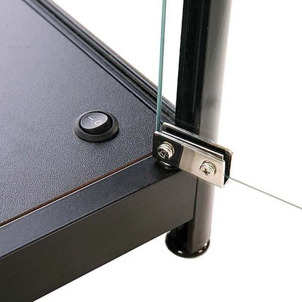 Vitrine glasskab - Showcase Counter Solo glasmontre med LED lys og lås  sort #2