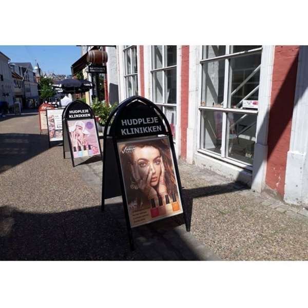 Gotik Classic Gadeskilt med logoplade - 50x70 cm - sort #13