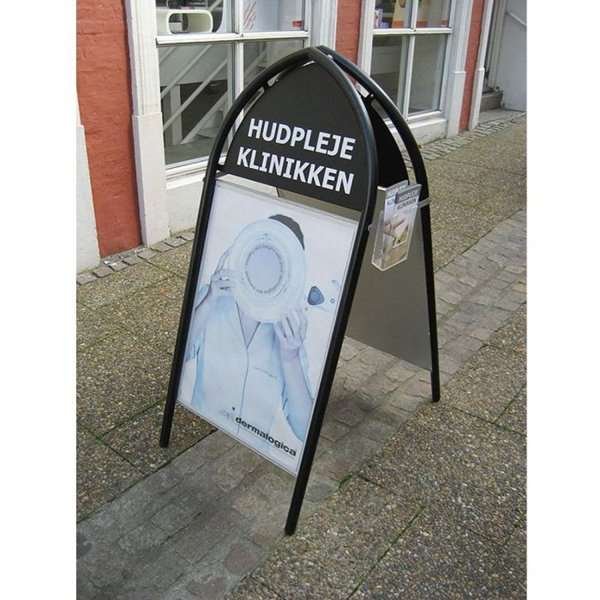 Gotik Classic Gadeskilt med logoplade - 50x70 cm - sort #14