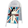Expo Gotik Lux Gadeskilt med logoplade - 70x100 cm - hvid #2