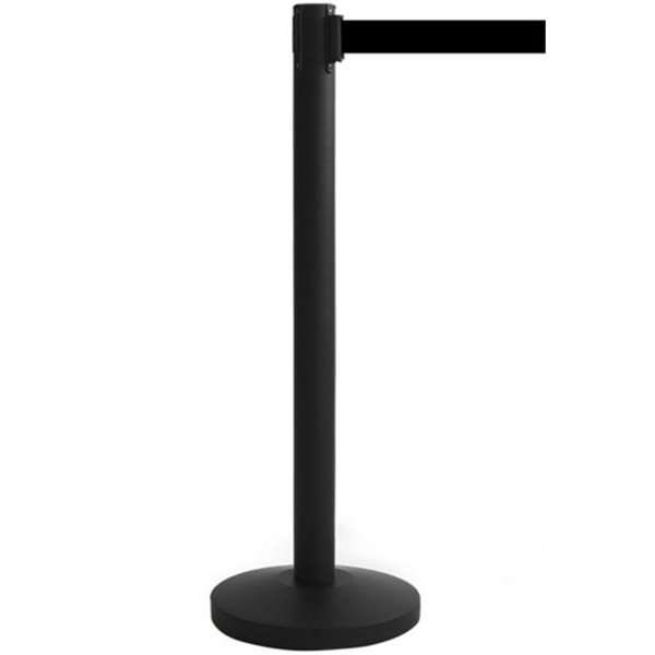 Sort Afspærringsstolpe - 1 Stander med 3 meter sort bånd #1