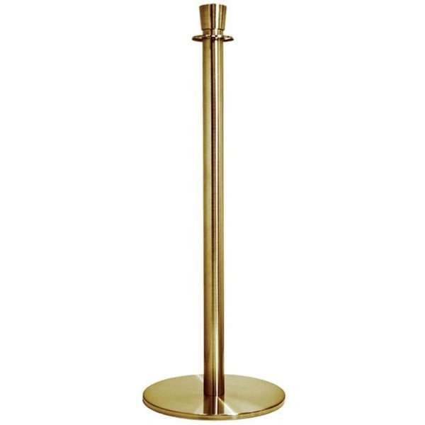 Crowd control stand with top for rope - Gold #1