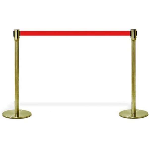 Afspærringsstolpe System, 2 Standere Med Rødt Bælte #1