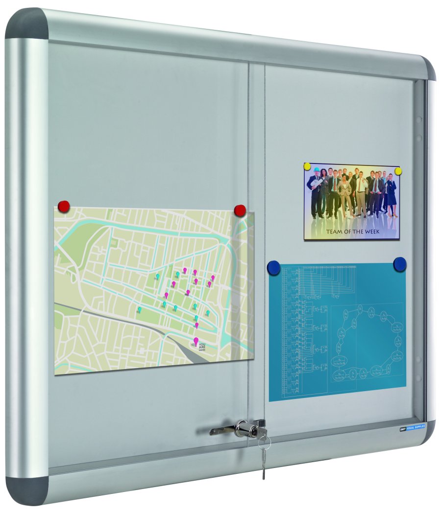 Showcase - Infoskab m. skydel&aring;ger - 70x74 - Plads til 6 x A4