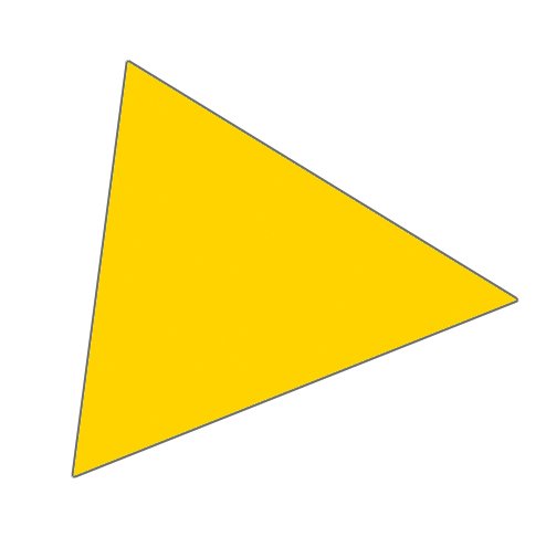 Magnet trekant 2x2 cm (49 stk pr. ark) - Gul #1
