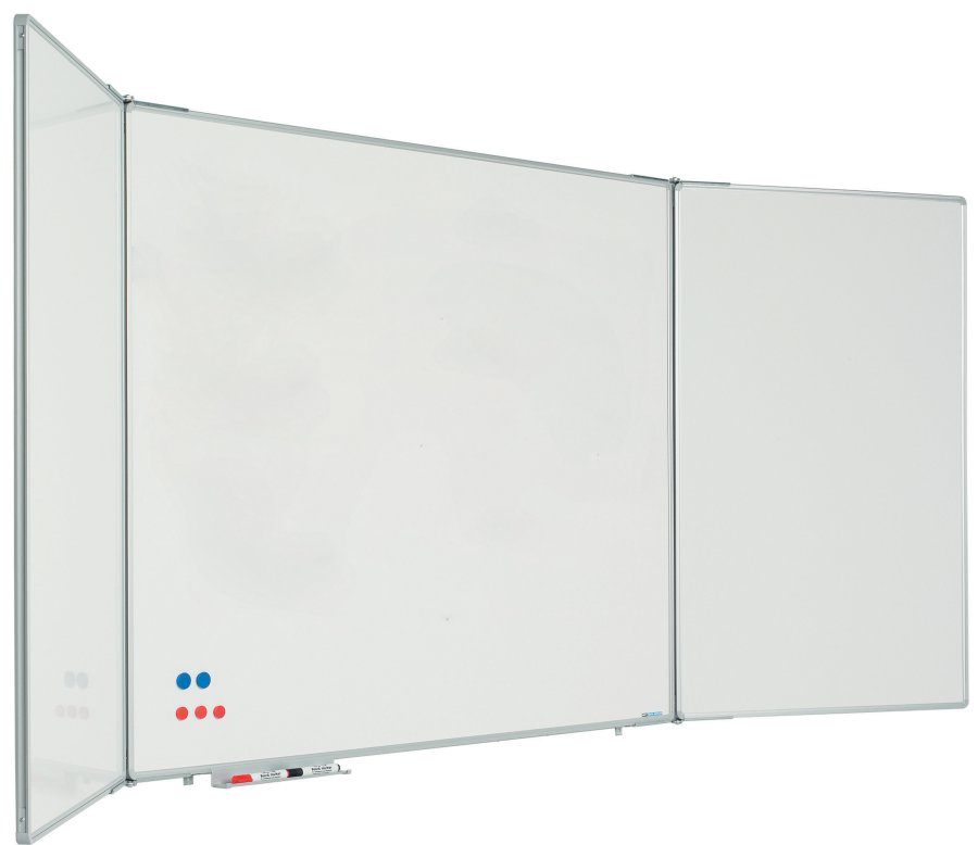 Whiteboard med 2 låger (5 sider), kan aflåses - 60x90 cm (60x180 cm) - uden låsebeslag #1