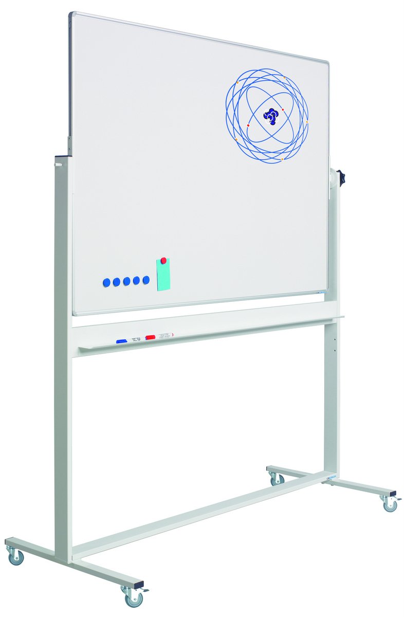 Svingtavle m. lakeret overflade p&aring; mobilt stativ, v&aelig;lg mellem 2 st&oslash;rrelser - 120x200