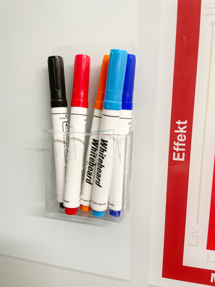 Aftagelig genanvendelig penneholder