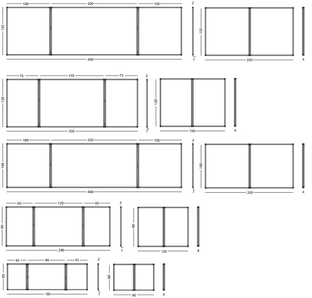 Whiteboard med 2 låger (5 sider), kan aflåses - 60x90 cm (60x180 cm) - uden låsebeslag #7