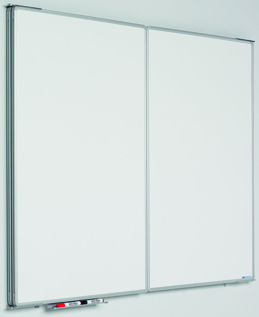 Whiteboard med 2 låger (5 sider), kan aflåses - 60x90 cm (60x180 cm) - uden låsebeslag #9