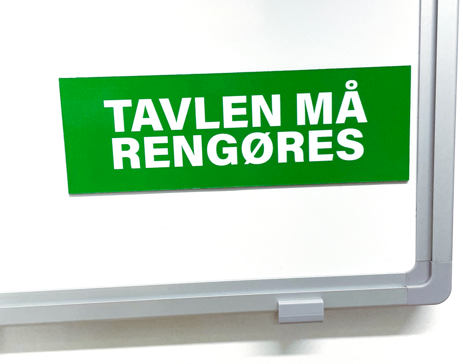 Magnetisk skilt med rengørings regler til whiteboard, vendbar magnet brik HxBxD 50x150x1 mm inkl. print på begge sider #2