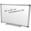 Whiteboard lakeret, 45 x 30 cm, inkl. mikrofiberklud og 6 tusser #1