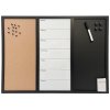Whiteboard med ugeplan TYSK, kork og kridt tavle 60 x 40 cm, inkl. sort magnetisk tush, 4 x sorte 20 mm magneter, 12 sorte nåle og 1 pakke kridt (5 stk.) #1