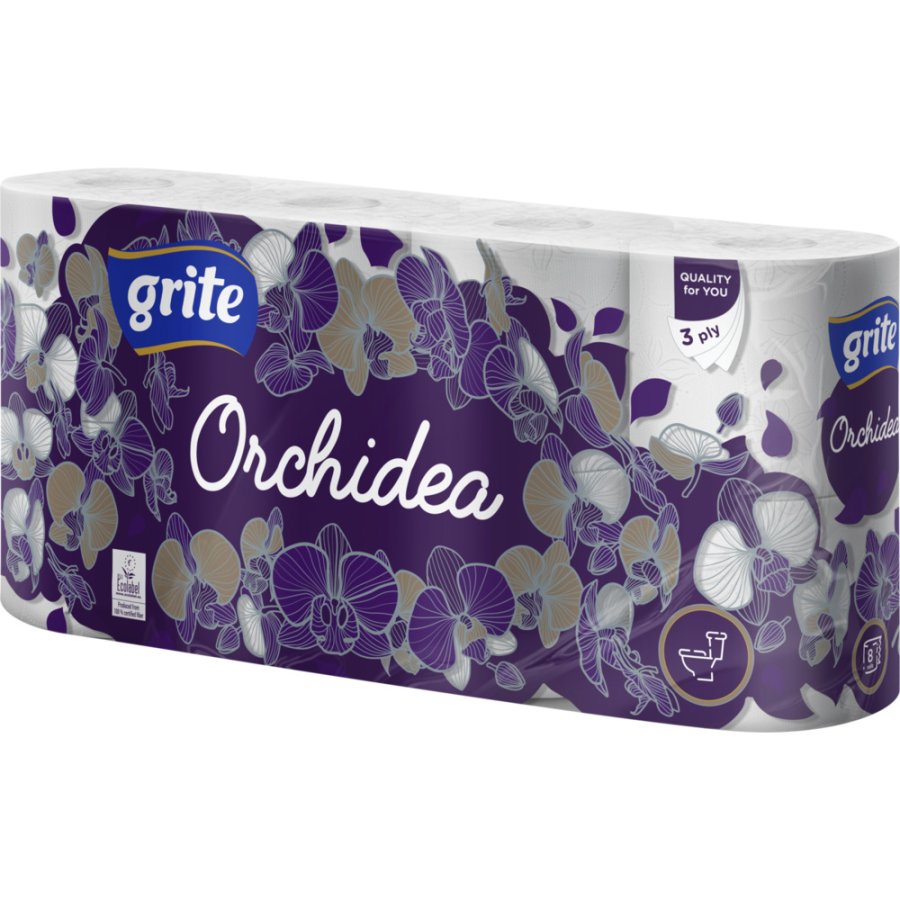 Toiletpapir, Grite Orchidea White, 3-lags, 100% nyfiber, 56 ruller #1
