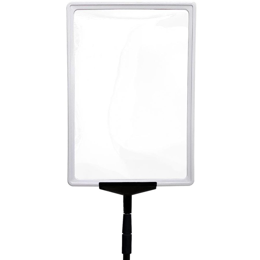 Skilteholder, stang og fod af metal, ABS Ramme, Sort, A4