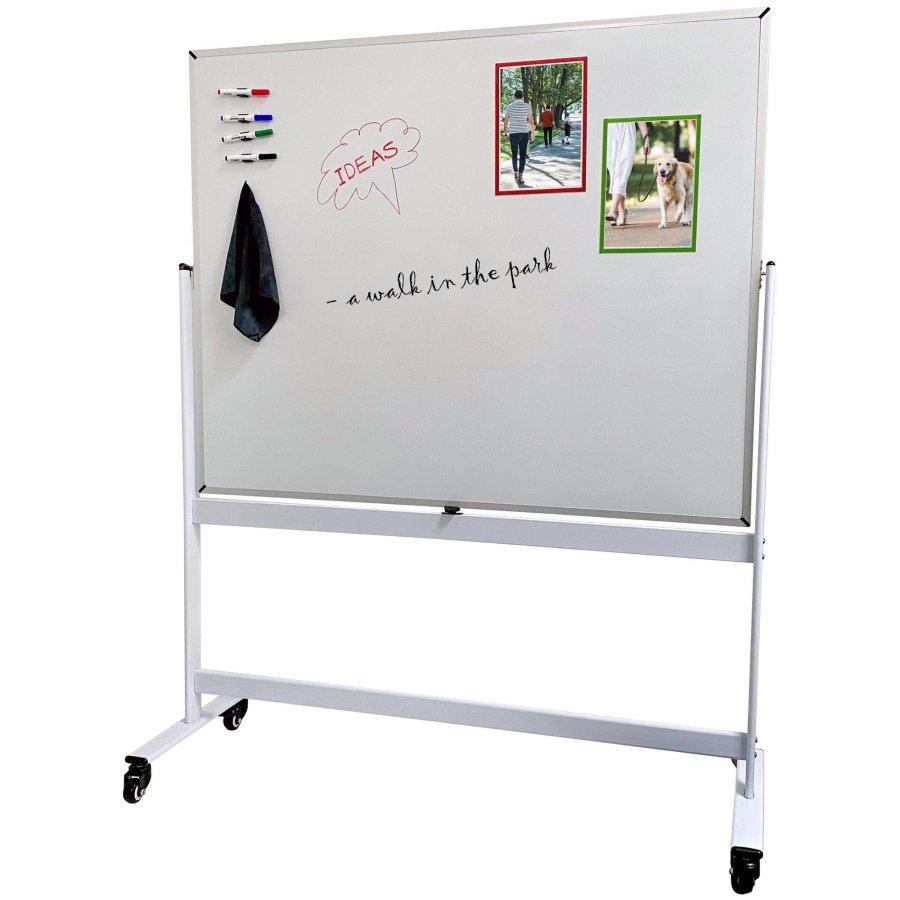 Whiteboard Pro: Emaljeret Svingtavle 150x120 cm på Mobilt Stativ #1