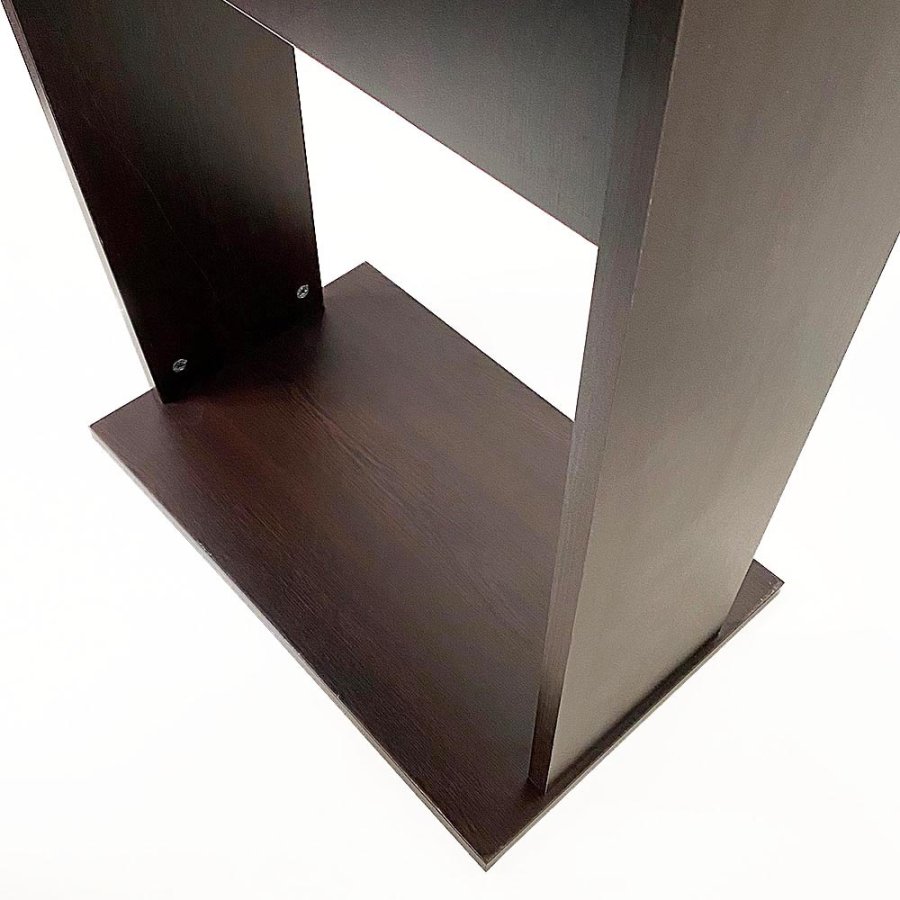 Elegant Sort Tr&aelig; Talerstol med A3 S&oslash;lvramme - Wood Podium fra Fast-Fix