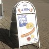 Expo Gotik Gadeskilt med logoplade - 50x70 cm - hvid #12