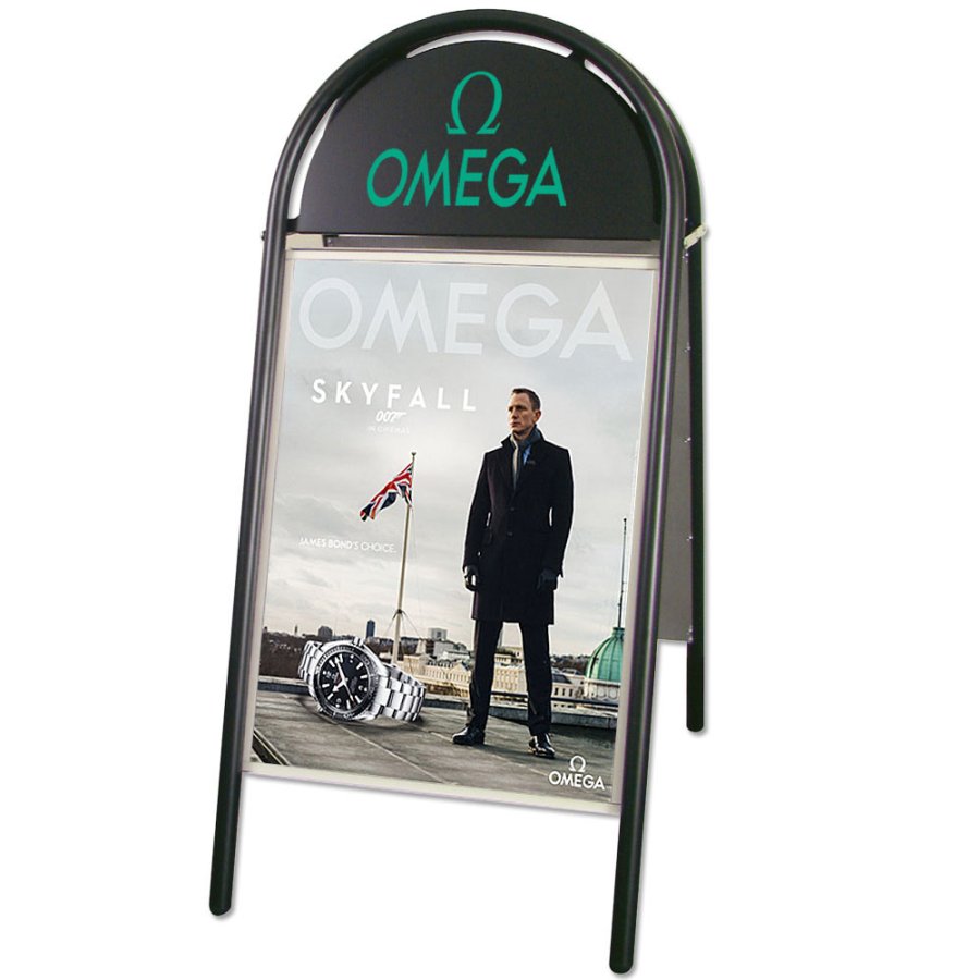 Expo Gotik Gadeskilt med logoplade - A1 - sort #7
