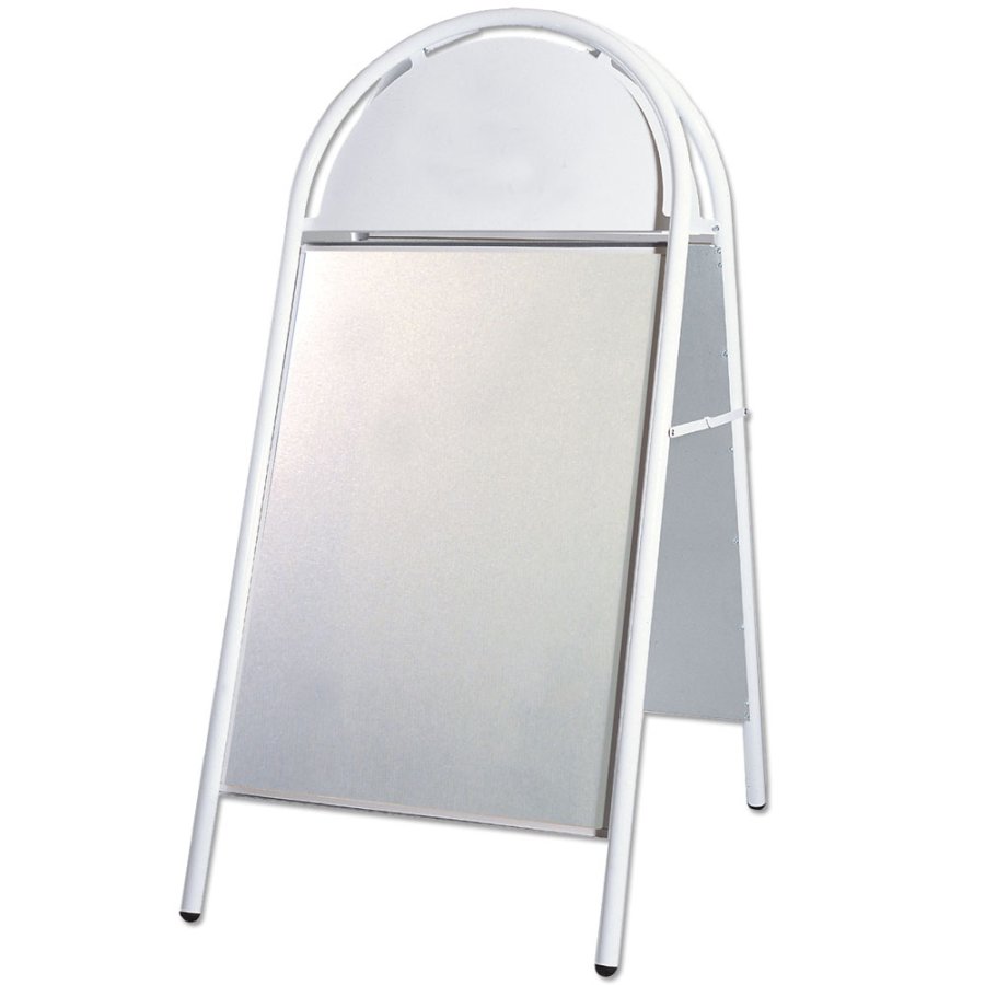Expo Gotik Gadeskilt med logoplade - 70x100 cm - hvid #10