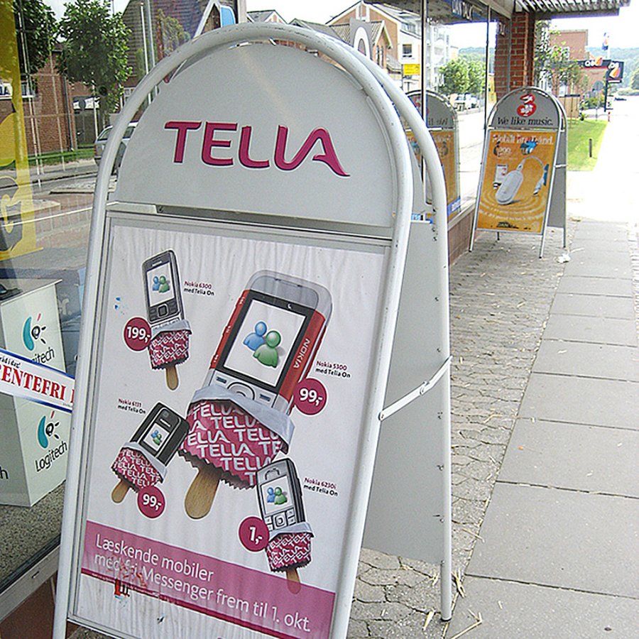 Expo Gotik Gadeskilt med logoplade - 70x100 cm - hvid #21