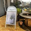 Expo Gotik Gadeskilt med logoplade - 70x100 cm - hvid #22