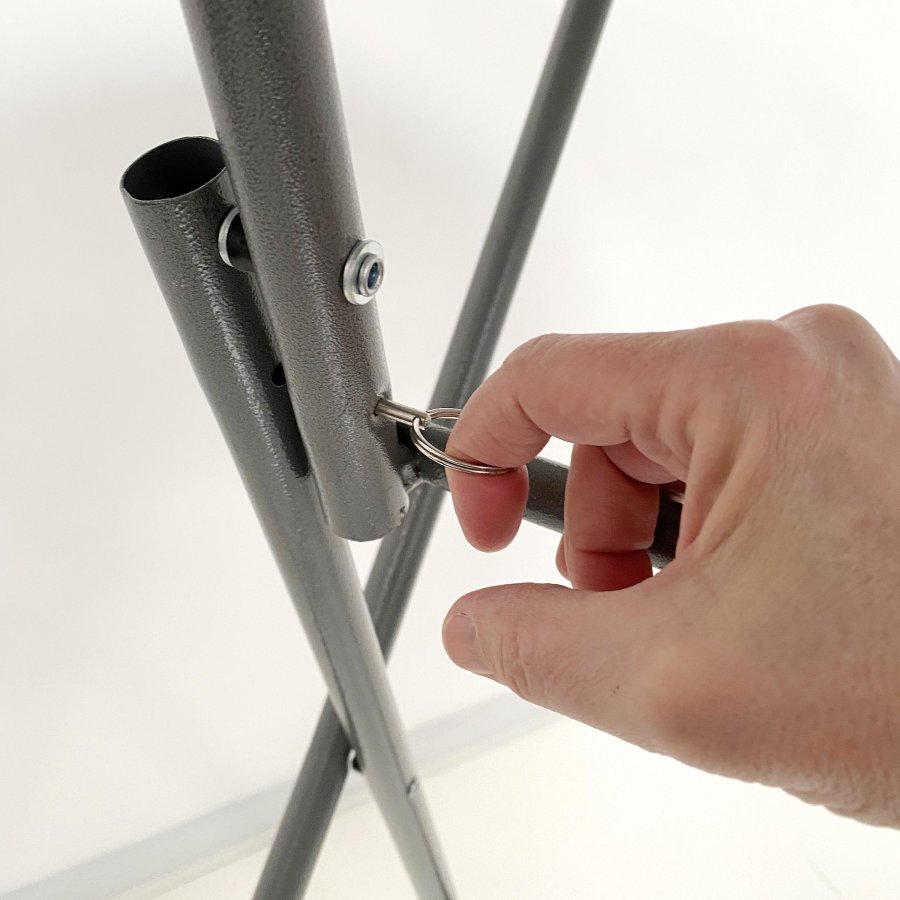 Rundt Klapbord Ø 80cm: Hvid Bordplade & Sort Stålstel, Højde 110cm #3
