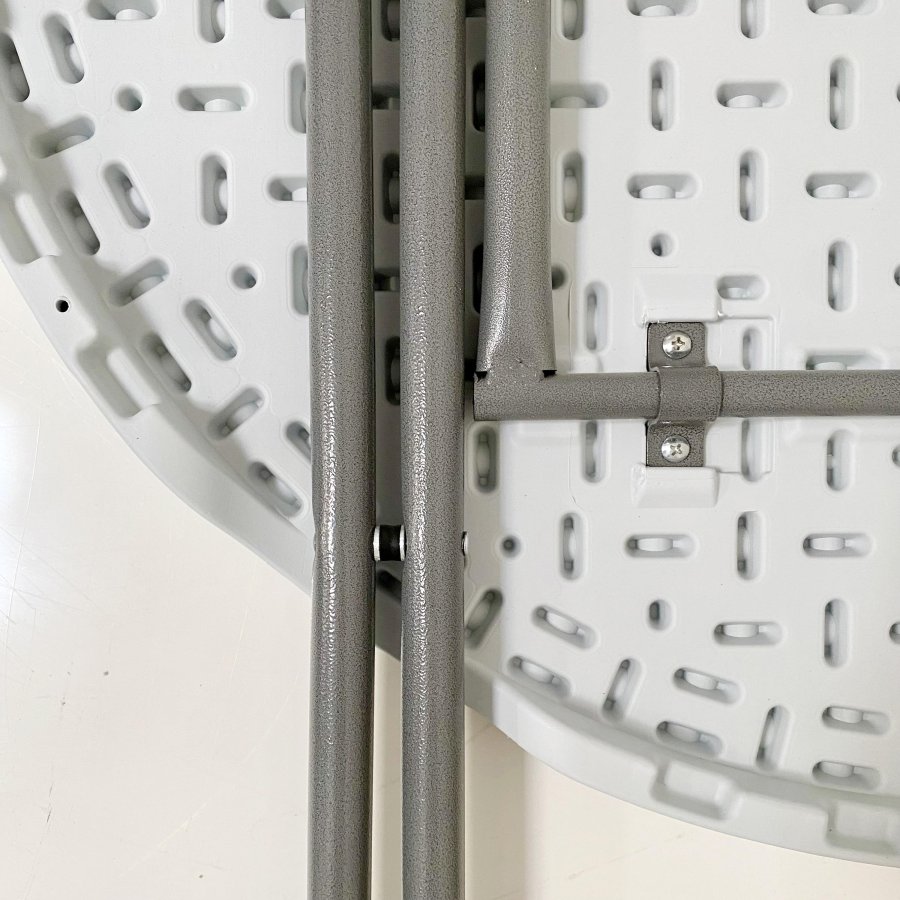 Rundt Klapbord Ø 80cm: Hvid Bordplade & Sort Stålstel, Højde 110cm #6