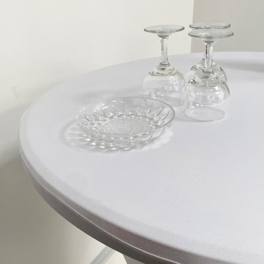Rundt Klapbord Ø 80cm: Hvid Bordplade & Sort Stålstel, Højde 110cm #8