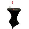 Event table rundt Ø 80cm - højde 110cm, hvid plade med stål stel med Elastisk Sort dug #1
