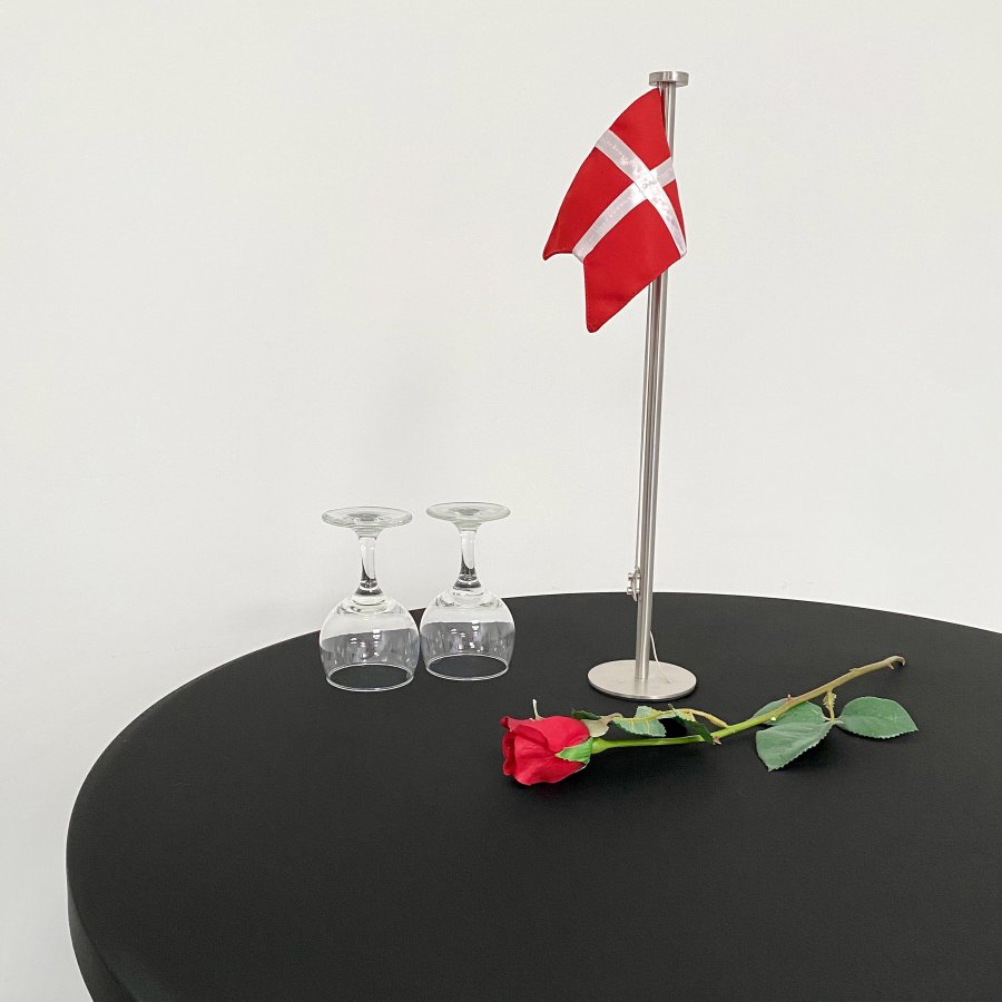 Rundt Klapbord Ø 80cm: Hvid Bordplade & Sort Stålstel, Højde 110cm #11