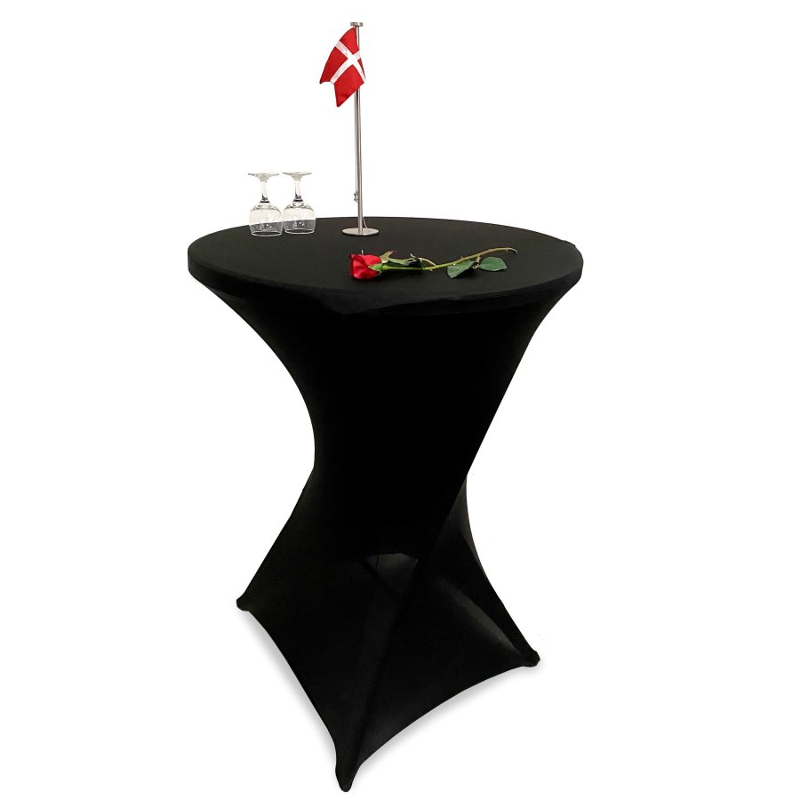 Elastisk Sort Dug til Eventbord Ø80 cm - Stilfuld og Praktisk #1