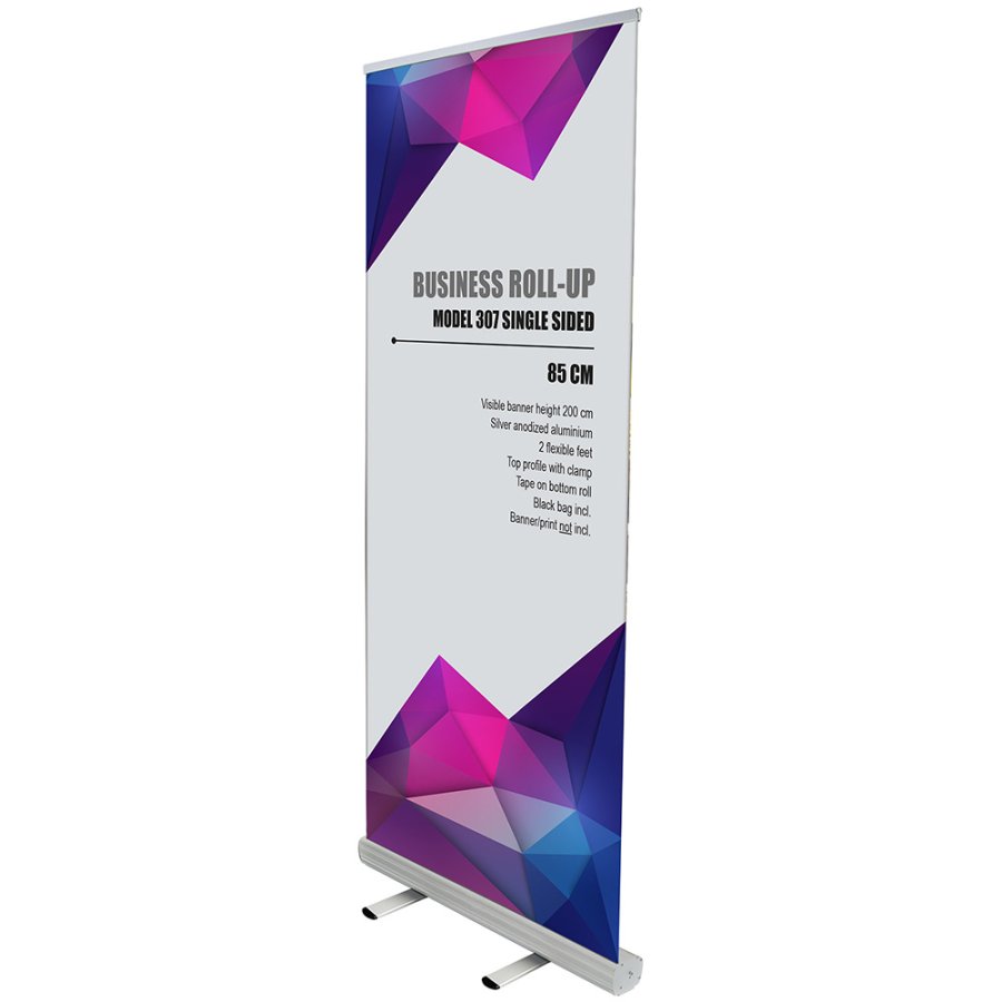 Business Roll-up kassette, enkeltsidet, 85 cm, alu/sølv, inkl. taske #1