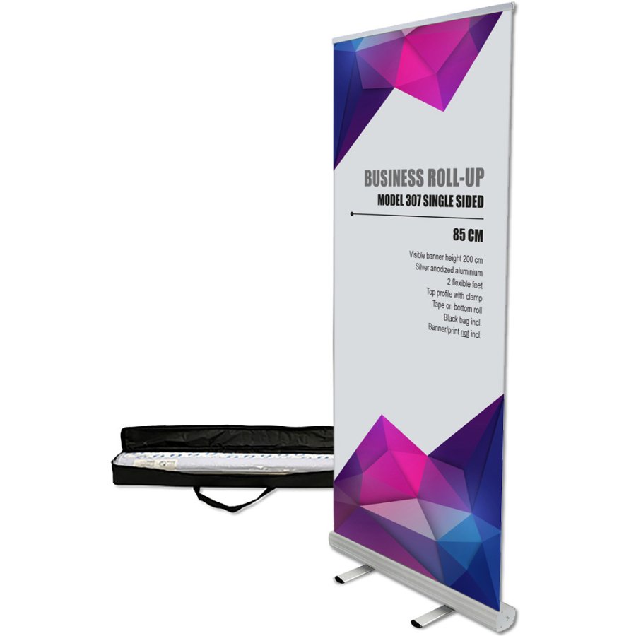 Business Roll-up, enkeltsidet kassette, 85 cm, alu i taske med lynlås på langs #1