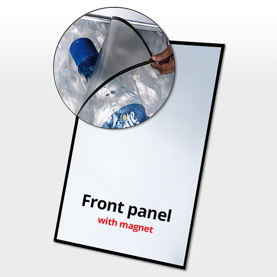 PET frontplade m/magnet 70 x 100  - Sort kant #1