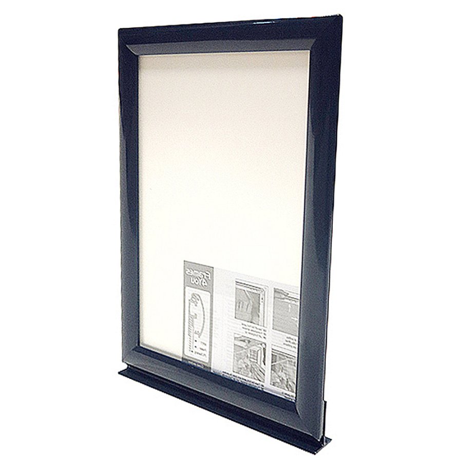 ALU SNAP-FRAME 25mm, A4, med T-profil fod. Enkeltsidet RAL 5011. Vertikal #1