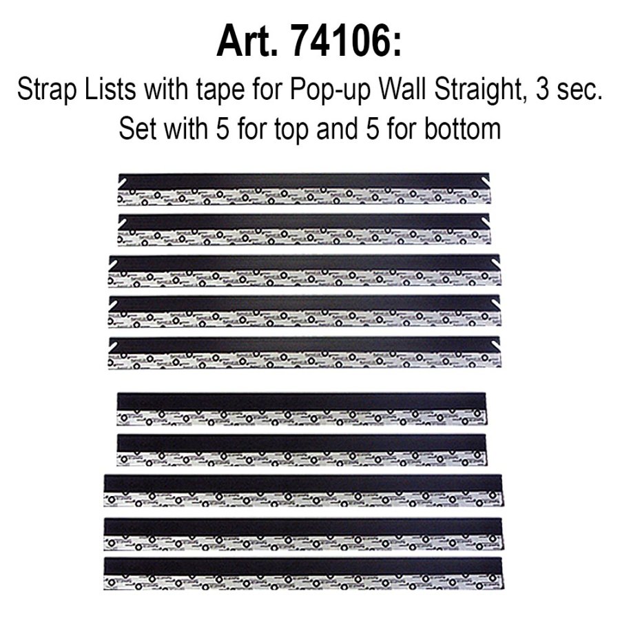 5 Top og 5 bund Strap komplet sæt til POP-UP WALL Straight 3x3 med clips #1