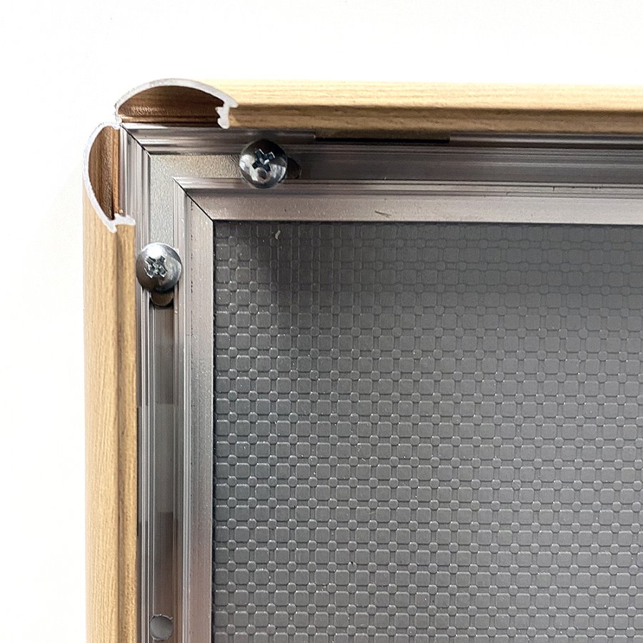 Alu Snap Ramme 25mm, A4 - Lys Træ Finish