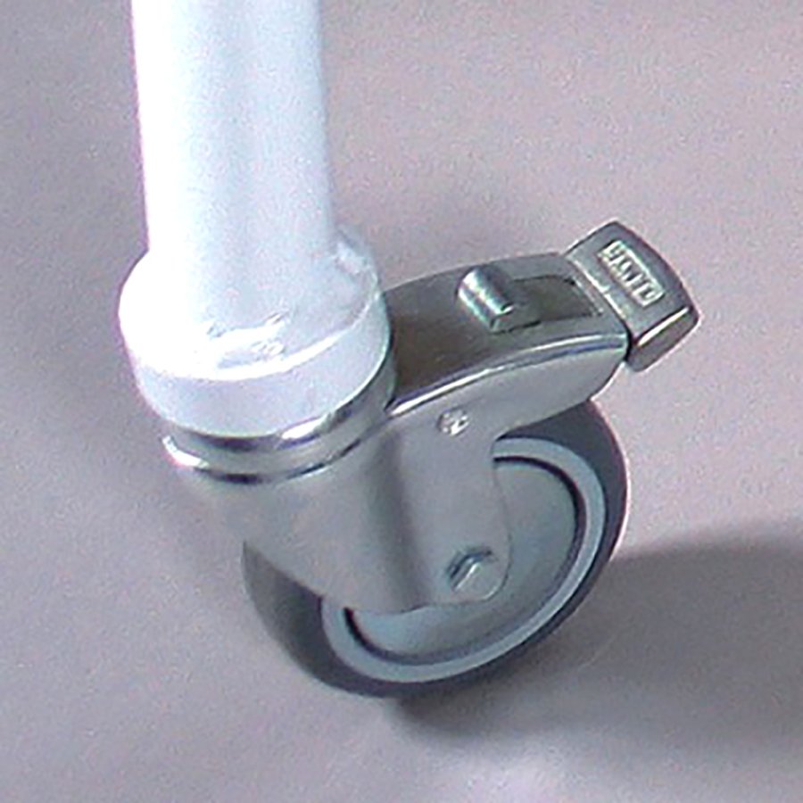 New Gotik Lux Gadeskilt med logoplade og hjul - A1 - hvid