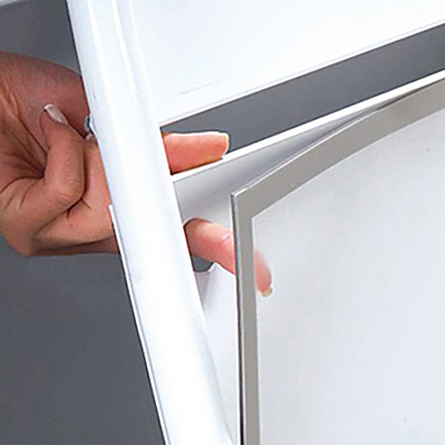 New Gotik Lux Gadeskilt med logoplade og hjul - A1 - hvid