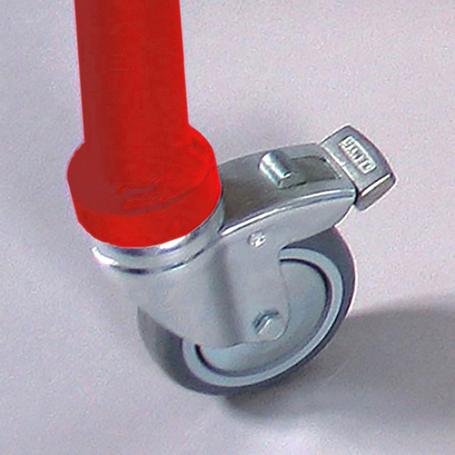 New Gotik Lux Gadeskilt med logoplade og hjul - A1 - r&oslash;d