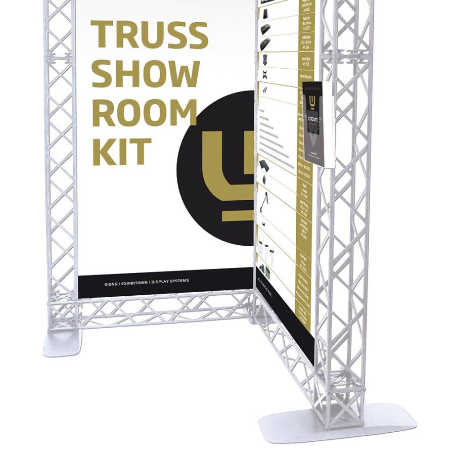 Crown Truss 10x10, Brochure dispenser M65 with fitting- white