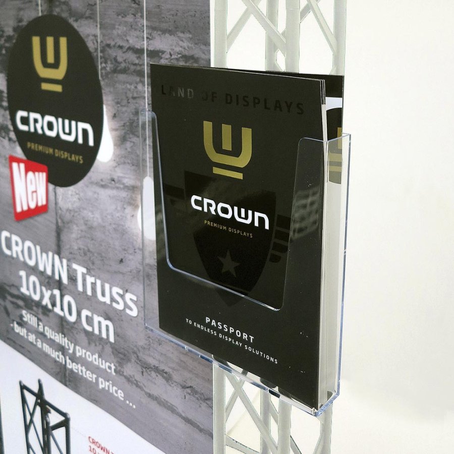Crown Truss 10x10, Brochure dispenser M65 with fitting- white
