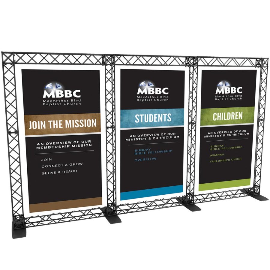 Crown Truss 10 Triple Banner wall, Sort
