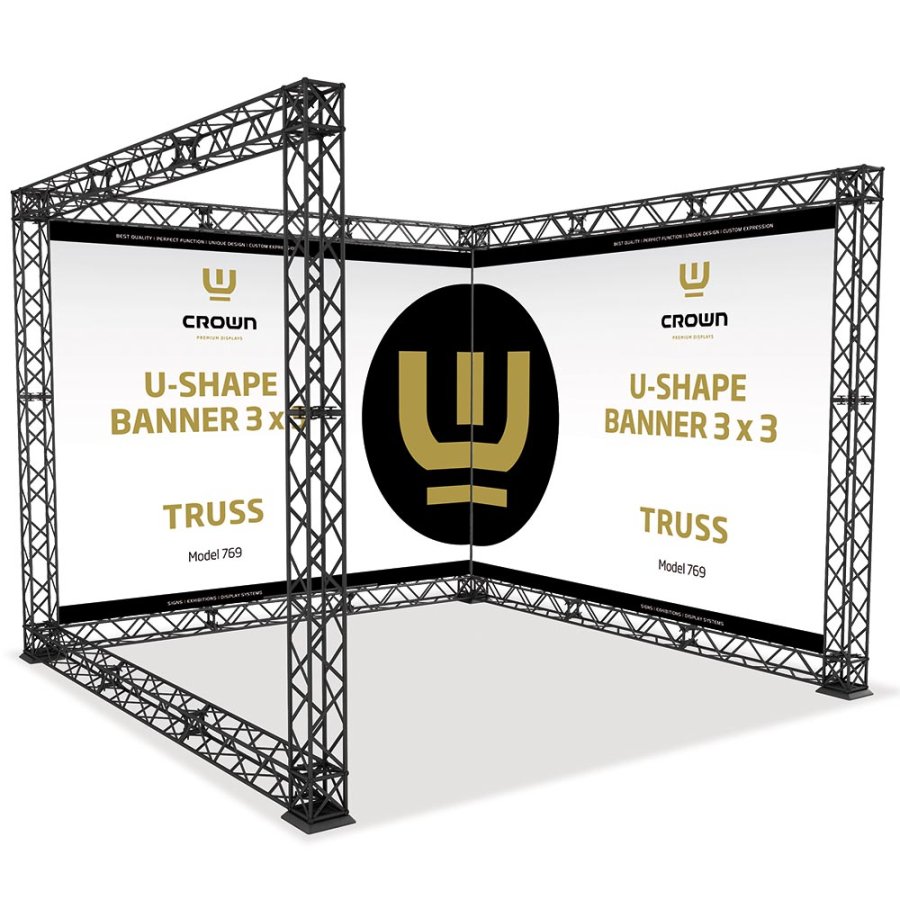Crown Truss 10 U-form 3 x 3 m - sort