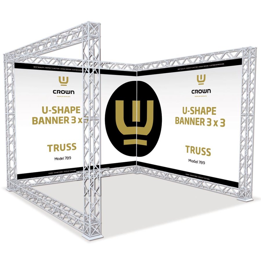 Crown Truss 10, U-form 3 x 3 m, hvid